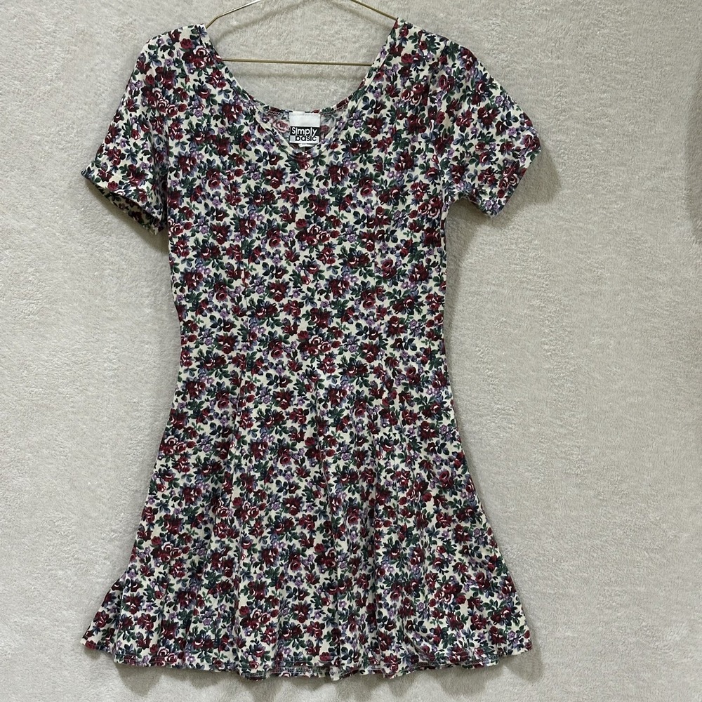 Vintage‎ Simply Basic Juniors Medium Floral Dress Colorful Made In USA
